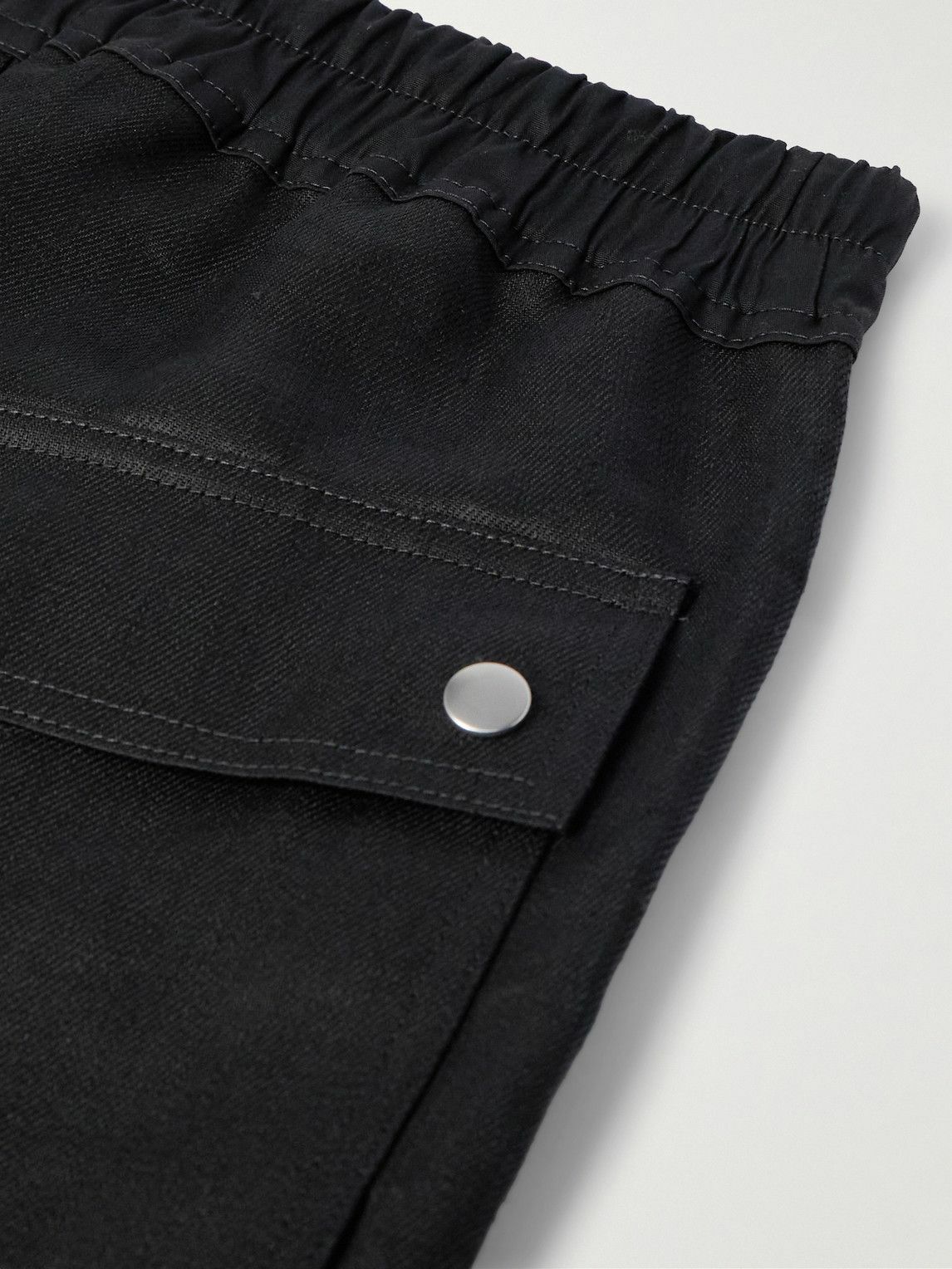 【関税＆送料込み】Rick Owens Pressed-Creased Tapered Trous Rick Owens - Tapered Zip-Detailed Linen-Canvas Cargo