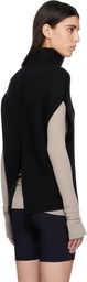 TOTEME Black Double-Knit Cape Turtleneck