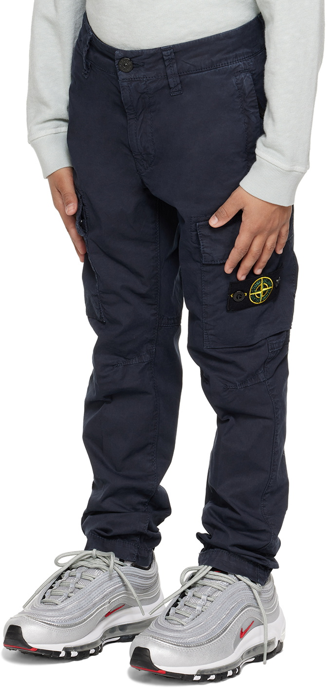 Stone Island Junior Kids Navy Patch Cargo Pants