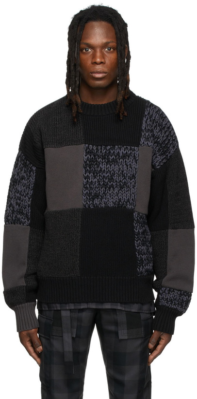 Photo: Sacai Grey & Black Buffalo Check Sweatshirt