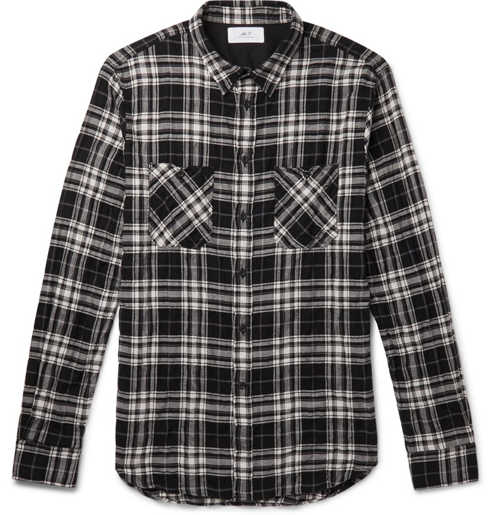 Photo: Mr P. - Checked Cotton-Blend Shirt - Black