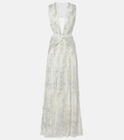 Costarellos Amalia floral silk georgette gown