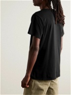 Pasadena Leisure Club - No Business Logo-Print Garment-Dyed Combed Cotton-Jersey T-Shirt - Black