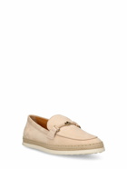 TOD'S - T Ring Suede & Rubber Loafers