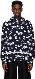 Undercover Navy & White Graphic Hoodie