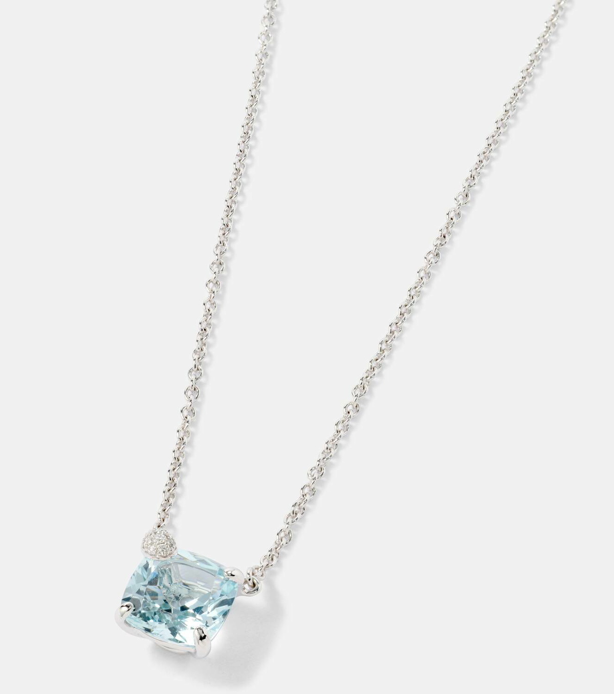 Bucherer Fine Jewellery Peekaboo 18kt white gold necklace with aquamarine and diamonds