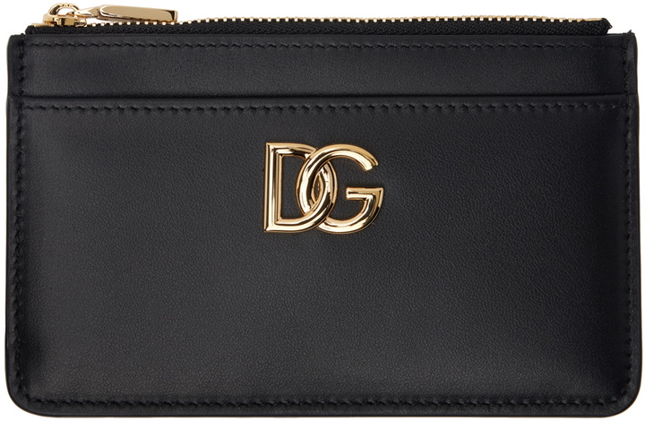 Photo: Dolce&Gabbana Black Calfskin 'DG' Logo Card Holder