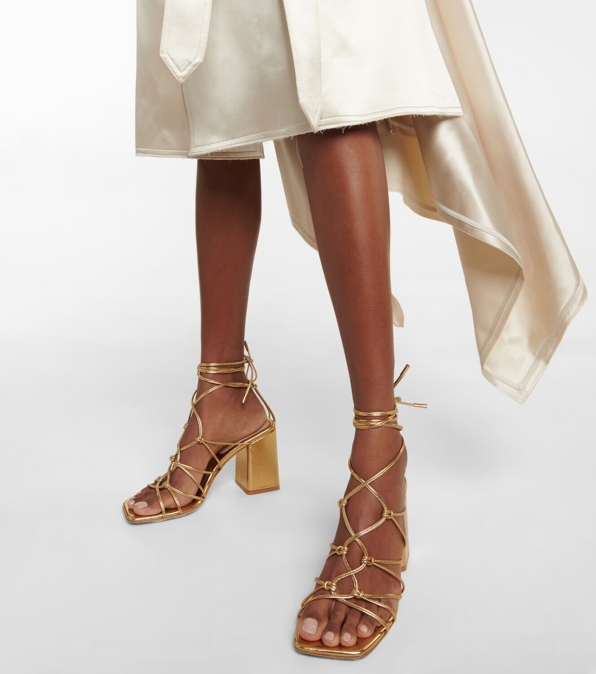 Gianvito Rossi - Minas metallic leather sandals Gianvito Rossi