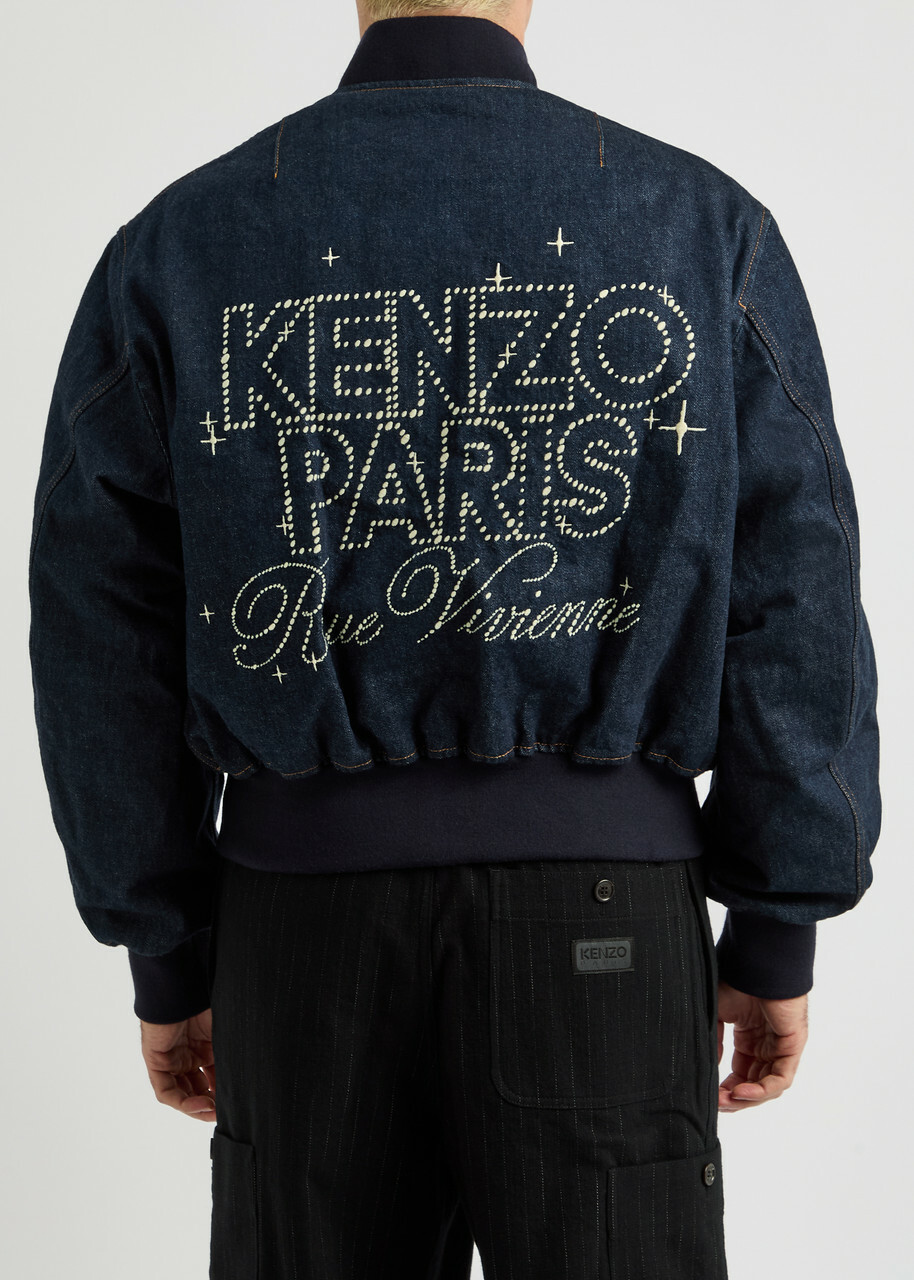 Kenzo Constellation Reversible Denim Bomber Jacket Navy