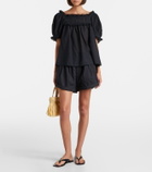 Dôen Frances lace-trimmed cotton-blend top