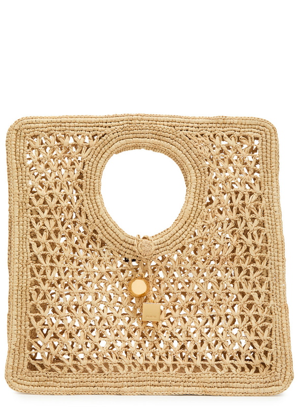 Photo: Jacquemus Le Petit Carre Spiaggia Raffia Tote bag - Natural - One Size