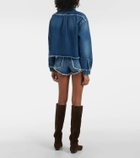 Alanui Fringed cropped denim overshirt