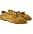 Edward Green - Portland Leather-Trimmed Suede Tasselled Loafers - Yellow