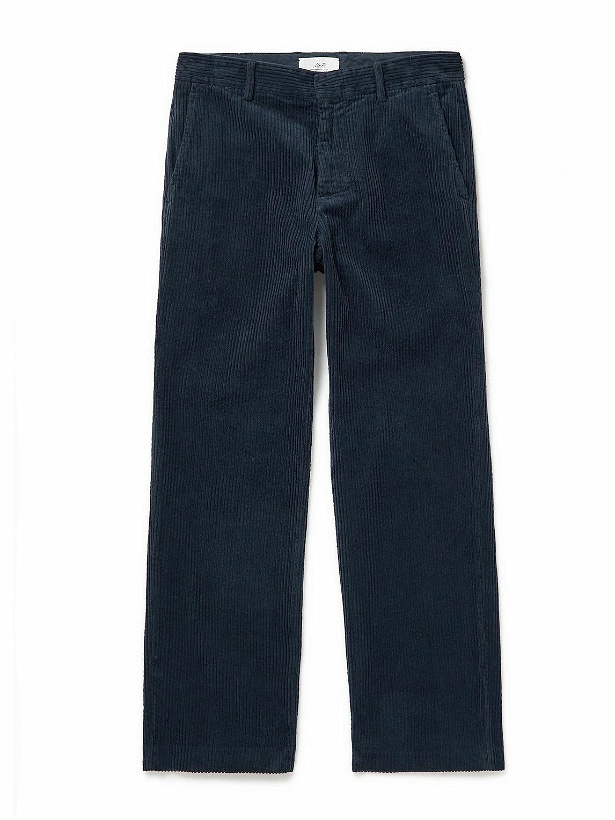 Photo: Mr P. - Straight-Leg Garment-Dyed Cotton-Corduroy Trousers - Blue