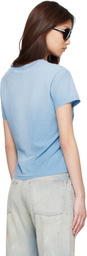 Acne Studios Blue Fitted Logo T-shirt