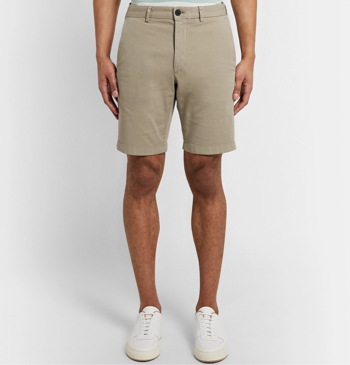 Theory - Zaine Cotton-Blend Shorts - Neutrals Theory