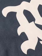 SAINT MXXXXXX - Tapered Logo-Print Cotton-Blend Jersey Sweatpants - Blue