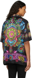 Versace Jeans Couture Black Bowling Short Sleeve Shirt