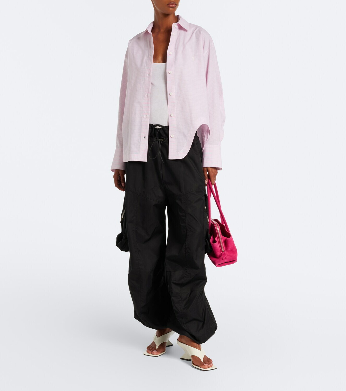The Attico Cheope patent leather wedge sandals