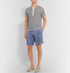 Vilebrequin - Bolide Striped Linen and Cotton-Blend Drawstring Shorts - Navy