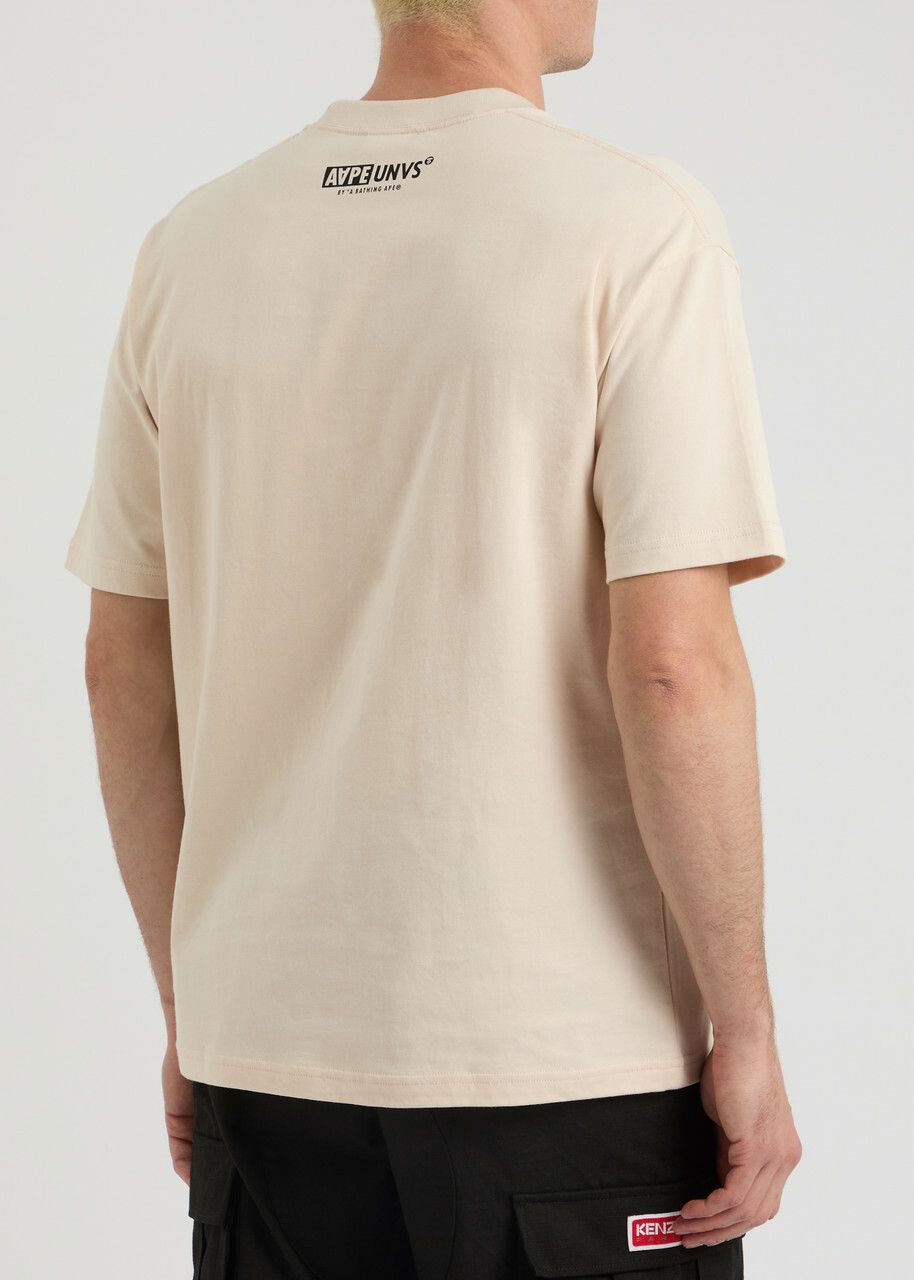 Aape Logo-print Cotton T-shirt Beige