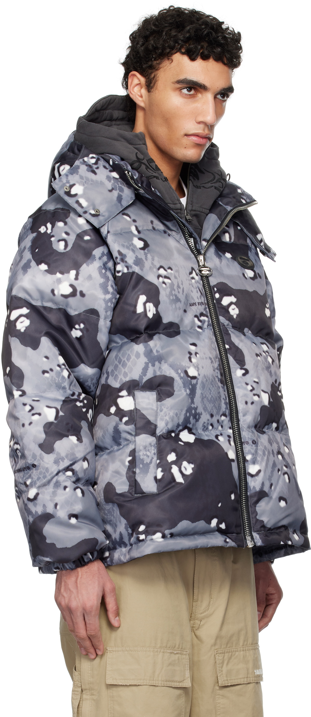 AAPE by A Bathing Ape Black & Gray Aape 29.5 Main Down Jacket