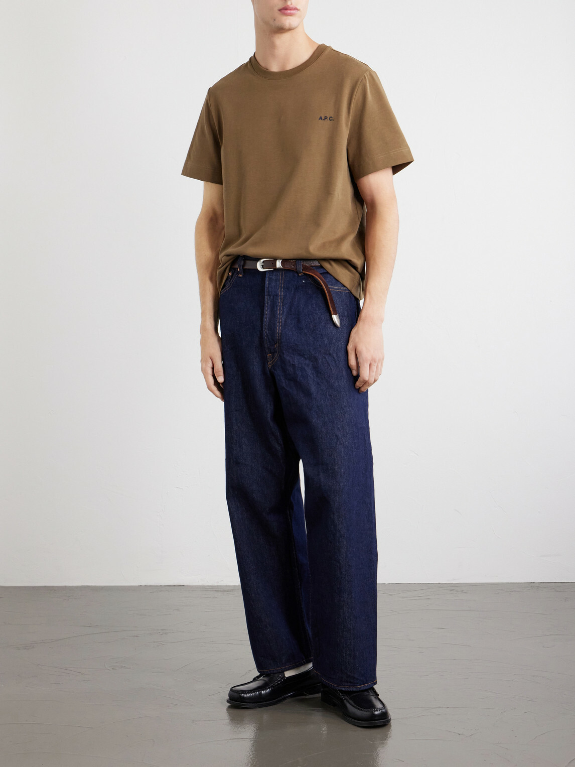 A.P.C. - Oliver Logo-Embroidered Cotton-Jersey T-Shirt - Brown