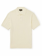 Beams Plus - Cable-Knit Linen and Cotton-Blend Polo Shirt - White