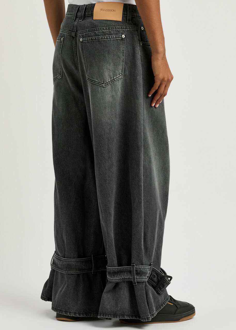 JW Anderson Buckled-cuff Wide-leg Jeans Grey JW Anderson