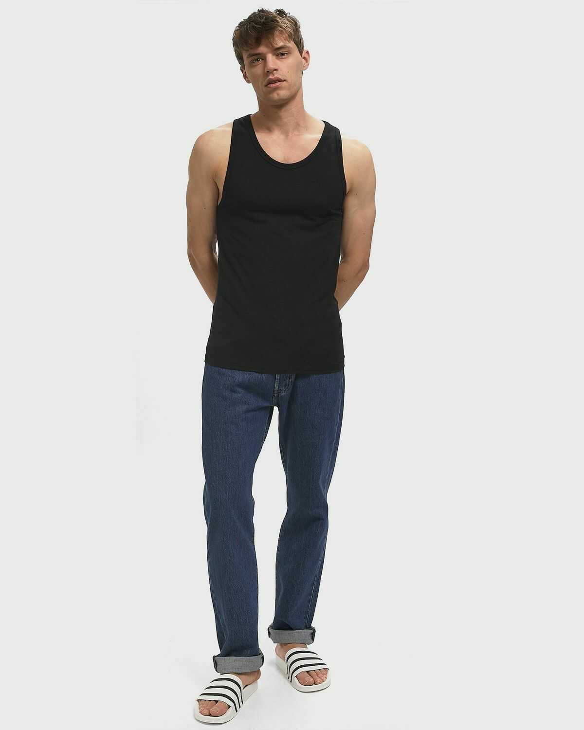 Calvin Klein Underwear TANK TOP COTTON MIC STR 3-PACK Black Mens Sleep- & Loungewear