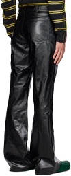 Marni Black Flared Leather Pants
