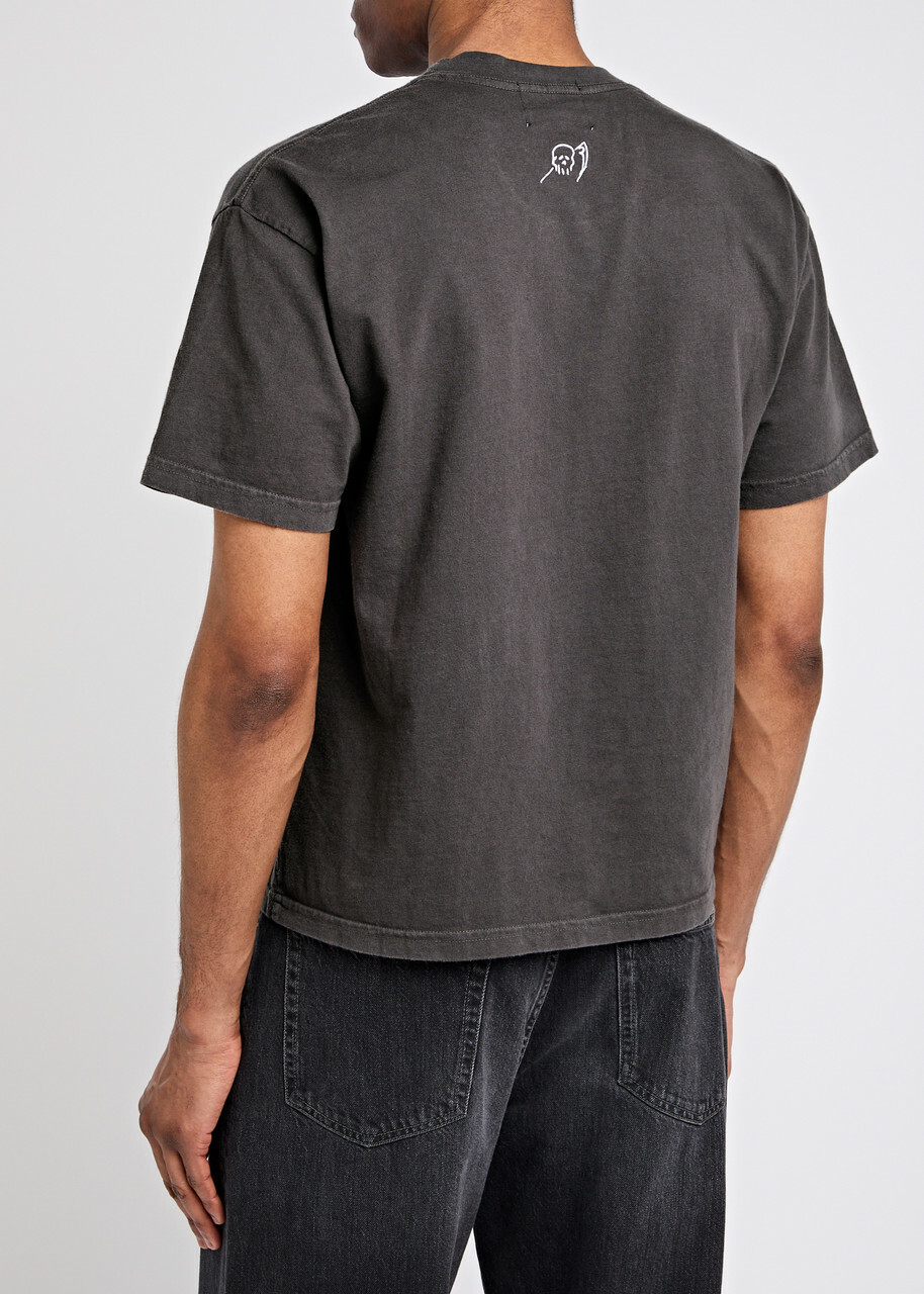 Warren Lotas Praying Druids Printed Cotton T-shirt Black