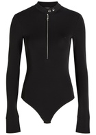 Courrèges Biker Logo-embroidered Stretch-crepe Bodysuit Black