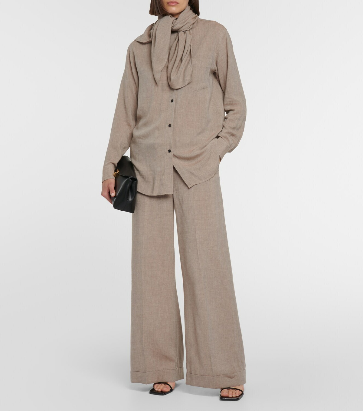 Toteme Scarf-collar mélange shirt