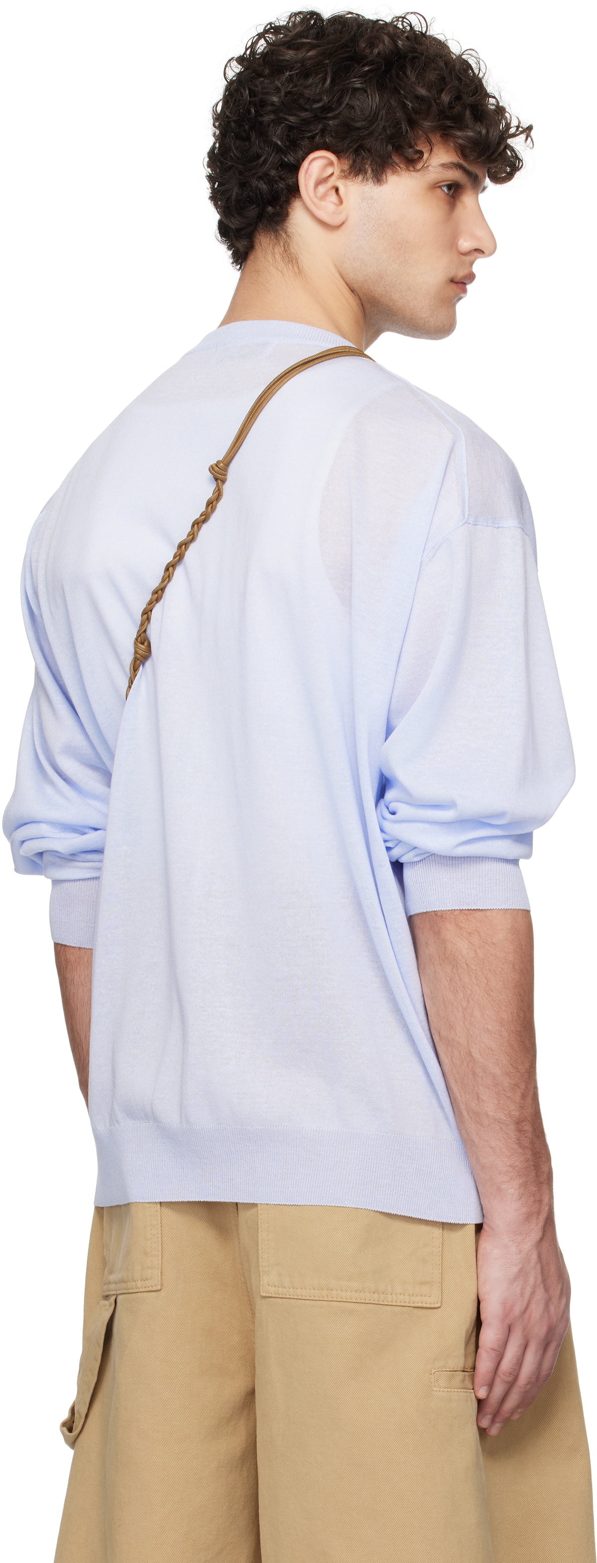 LE17SEPTEMBRE Blue Sheer Crewneck Cardigan