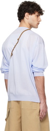 LE17SEPTEMBRE Blue Sheer Crewneck Cardigan
