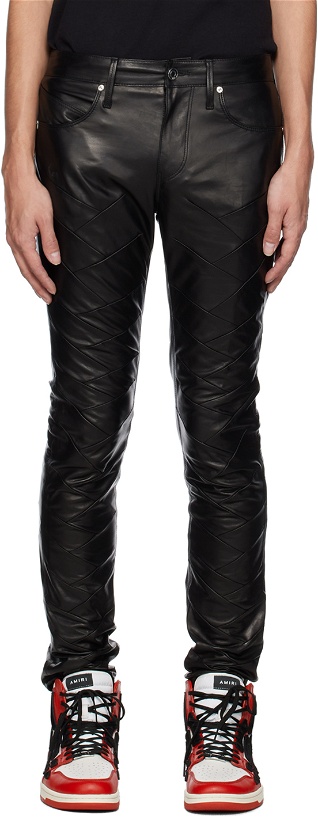 Photo: RtA Black Stitched Leather Pants