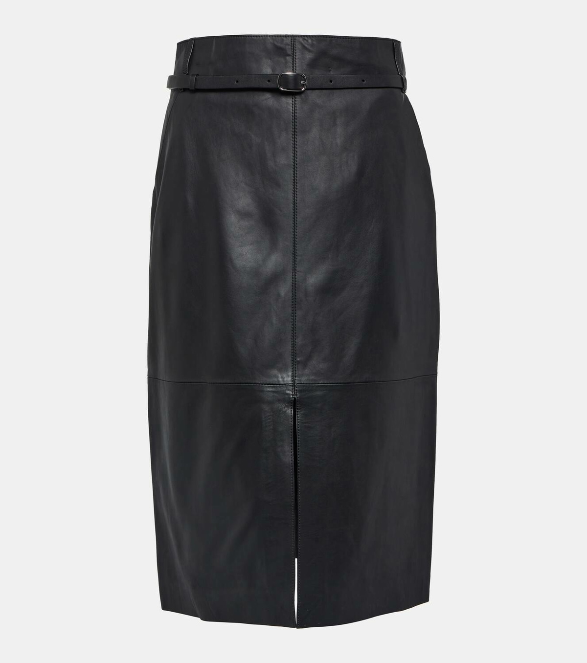 Yves Salomon Leather midi skirt