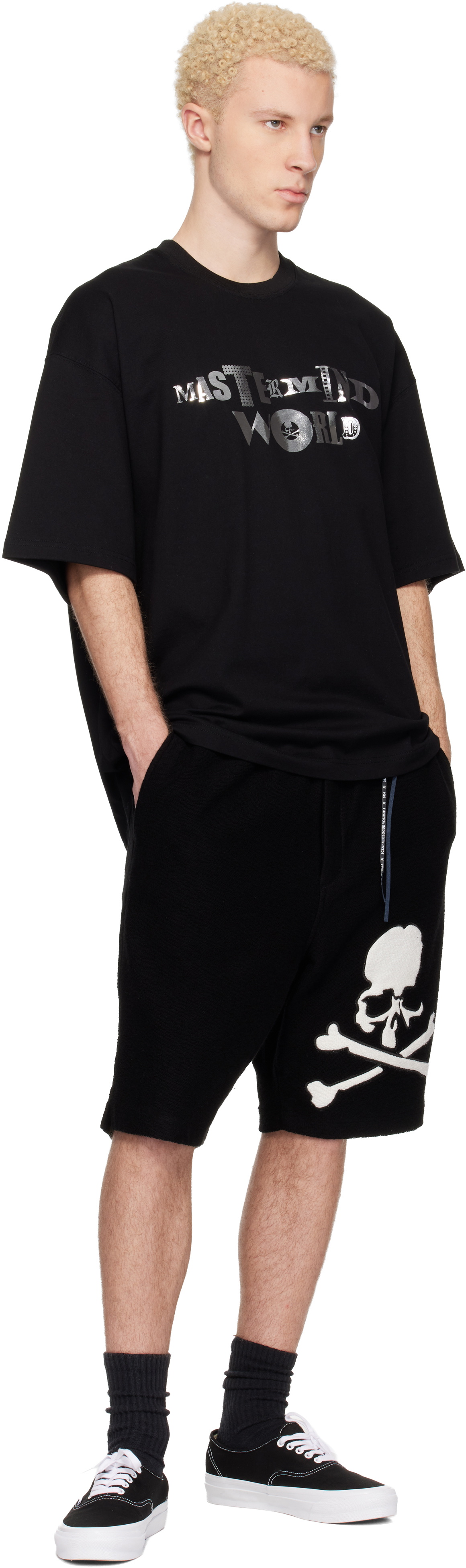 MASTERMIND WORLD Black MW Foil Logo SS T-shirt