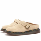 Dr. Martens Isham Buckle Mule in Parchment Suede