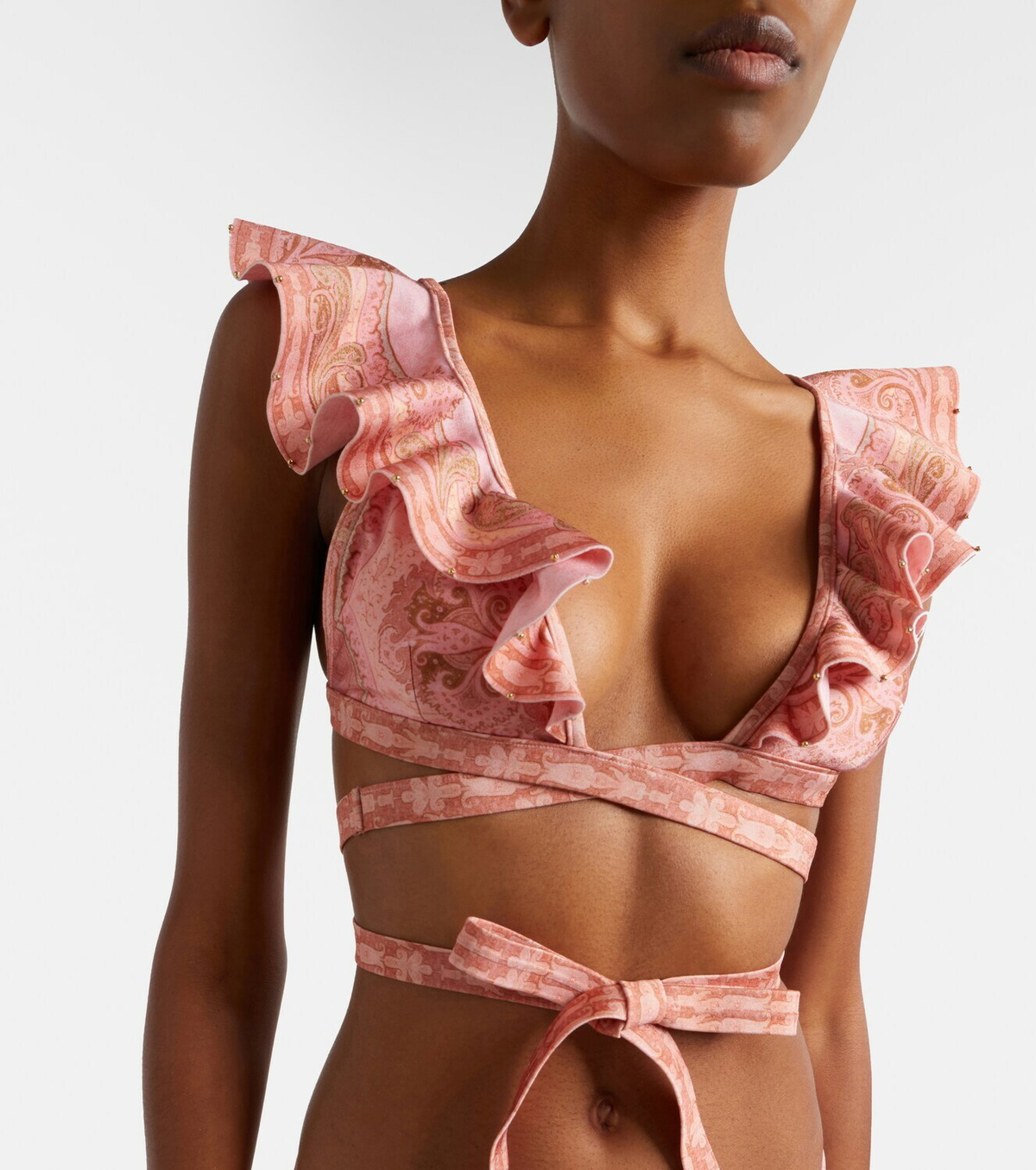 Zimmermann Como printed ruffled bikini