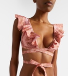 Zimmermann Como printed ruffled bikini