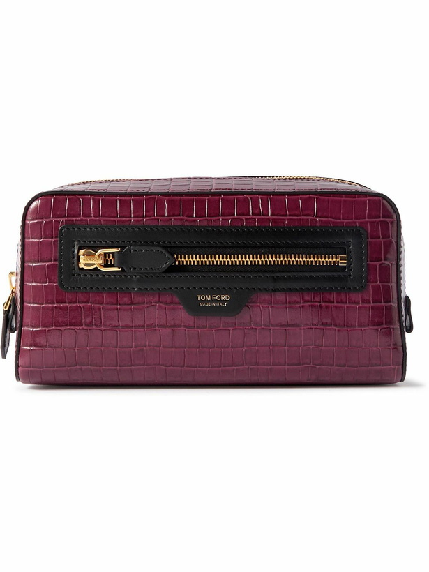 Photo: TOM FORD - Croc-Effect Leather Wash Bag