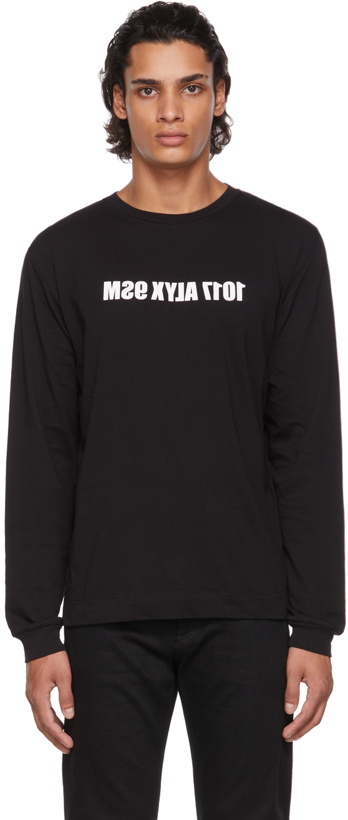 Photo: 1017 ALYX 9SM Black & White Mirrored Logo Long Sleeve T-Shirt