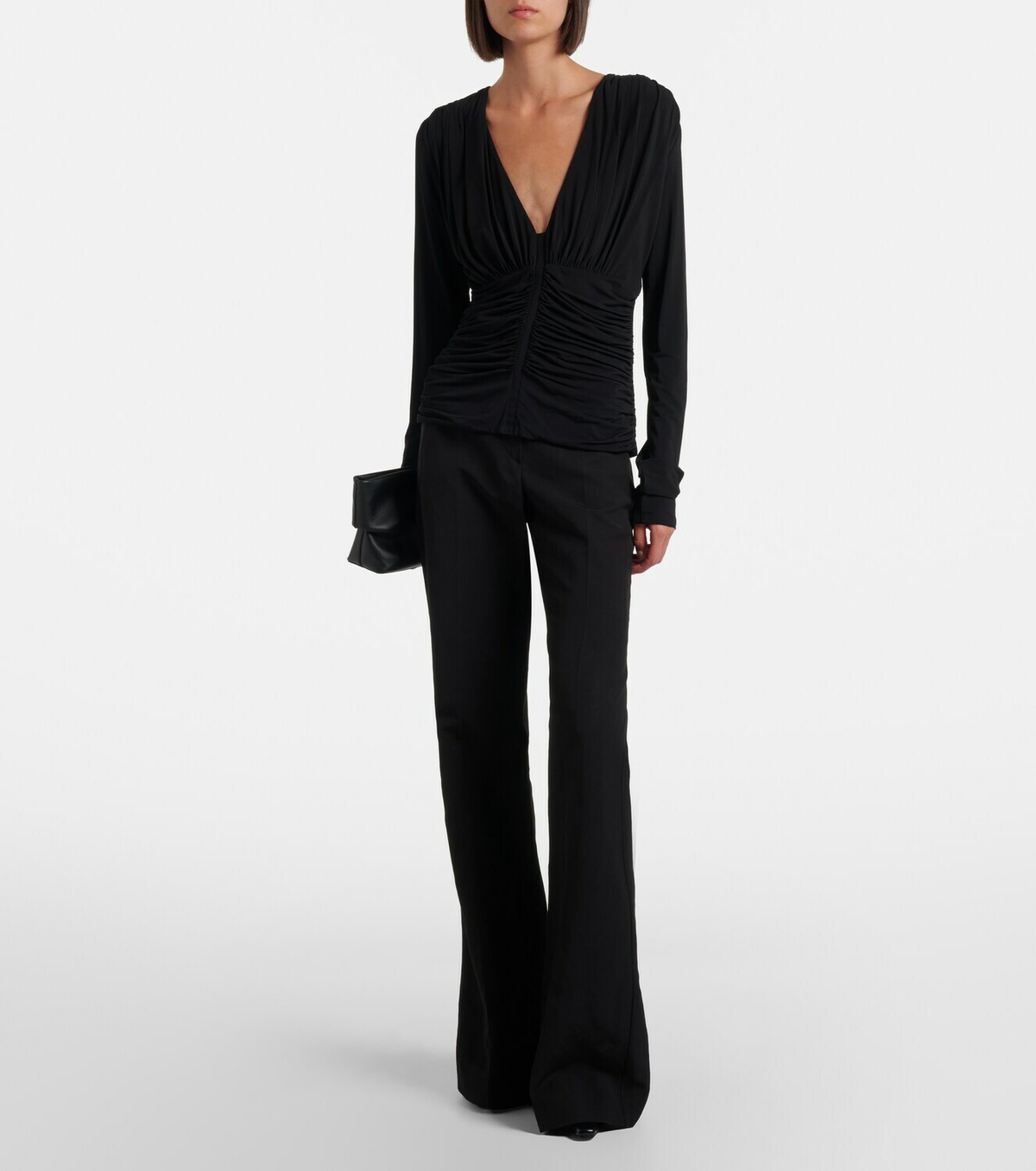Sportmax Ruched crêpe top