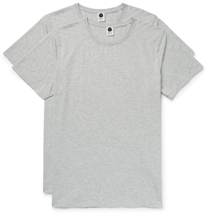 Photo: NN07 - Two-Pack Slim-Fit Pima Cotton-Jersey T-Shirts - Men - Gray