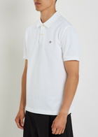Gant Logo-embroidered Piqué Cotton Polo Shirt White