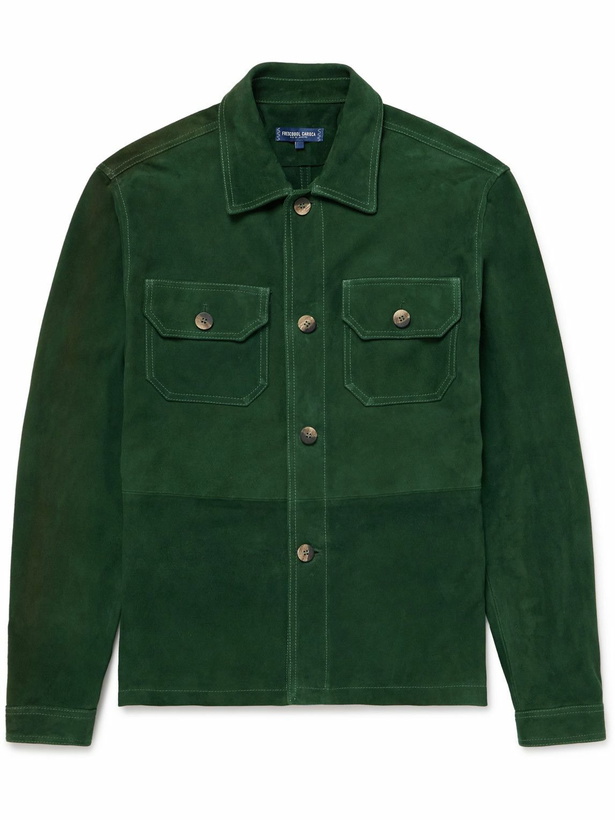 Photo: Frescobol Carioca - Ravi Suede Overshirt - Green