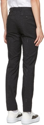 Fendi Black Pinstripe Logo Trousers