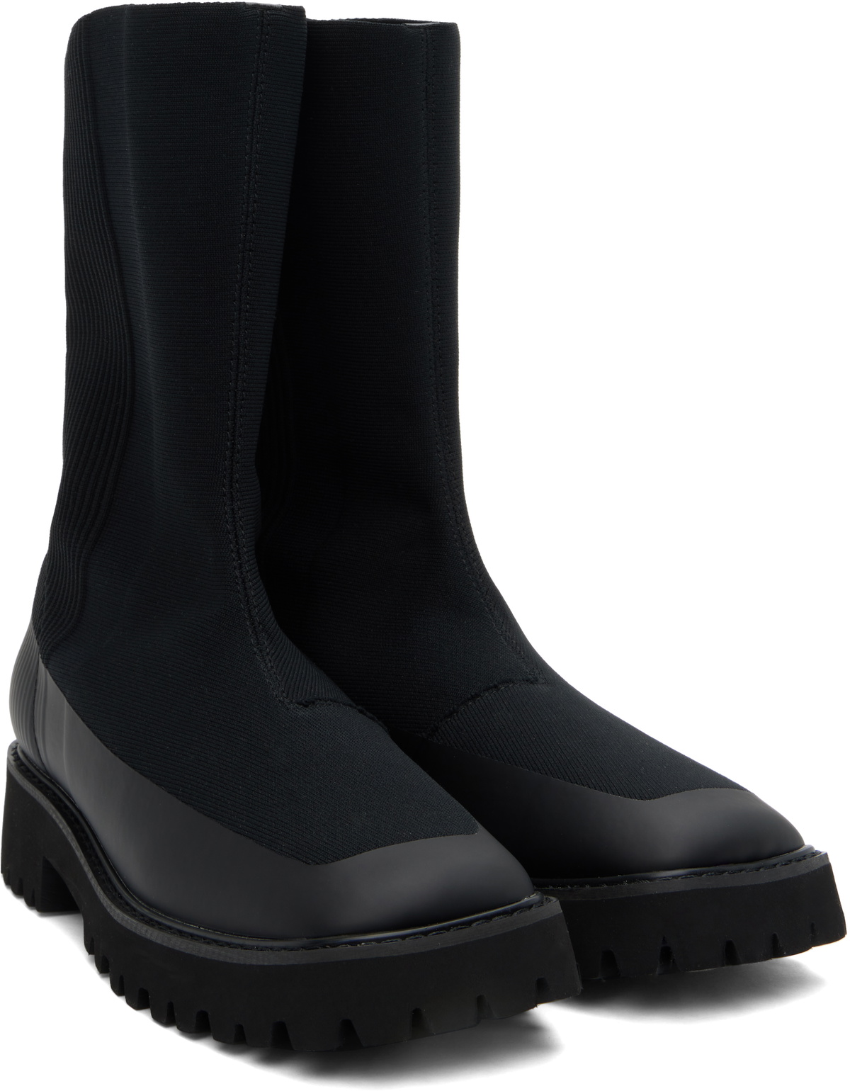 ISSEY MIYAKE ブーツ ブラック 23cm PLEATS PLEASE ISSEY MIYAKE Black Easy Knit Boots Pleats Please